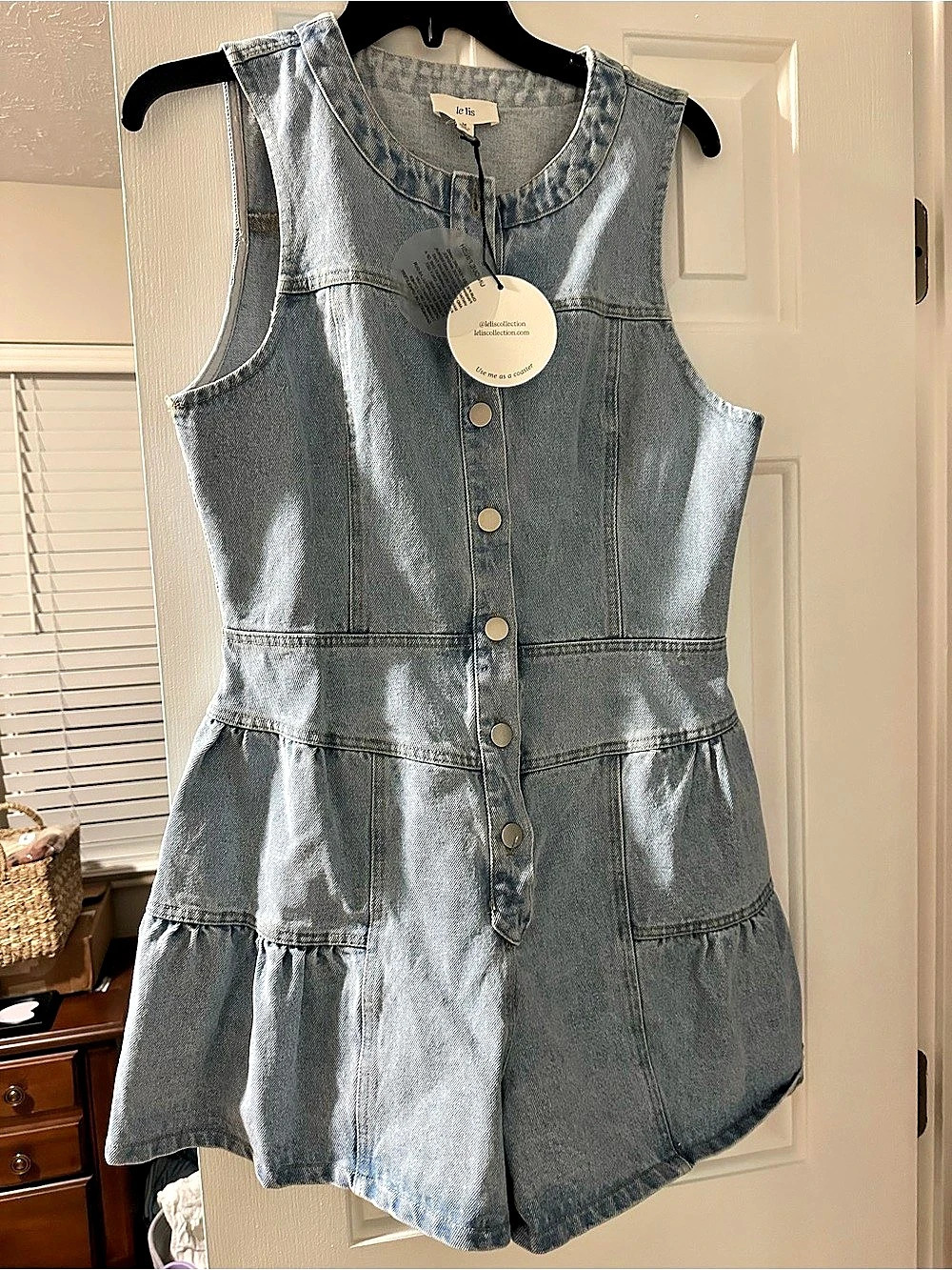 Denim Romper in Blue